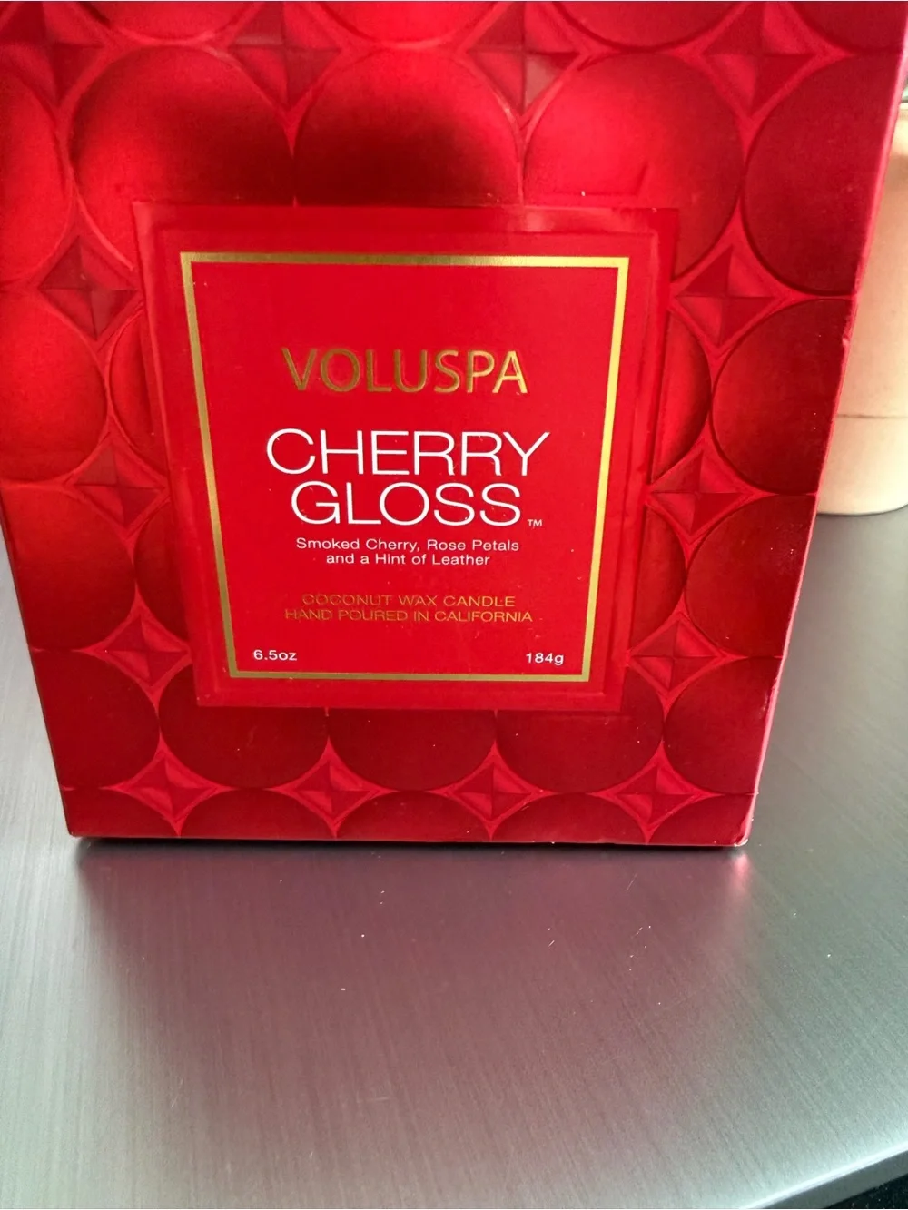 Voluspa Red Glass Scented Candle